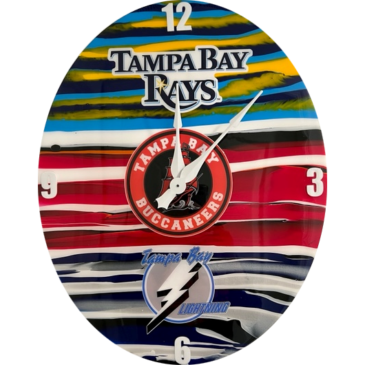 oval rays bucs lightning sports clock